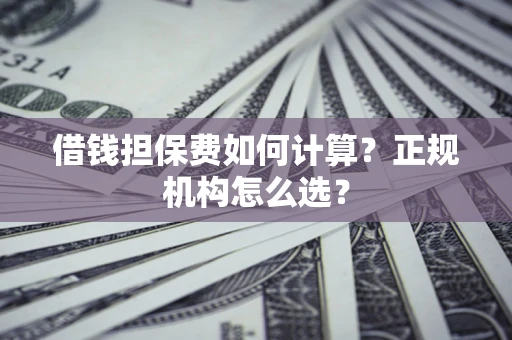 济南借钱担保费如何计算？正规机构怎么选？