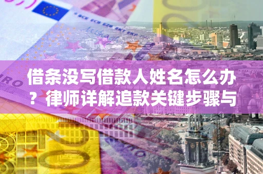济南借条没写借款人姓名怎么办？律师详解追款关键步骤与证据链构建