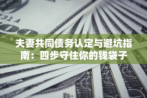 济南夫妻共同债务认定与避坑指南：四步守住你的钱袋子