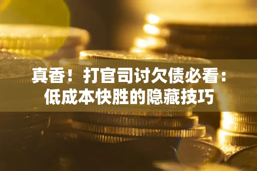 济南真香！打官司讨欠债必看：低成本快胜的隐藏技巧