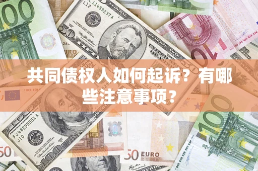 济南共同债权人如何起诉？有哪些注意事项？